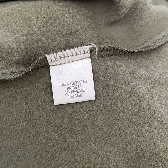 Apt 9 Blouse Collar Button Front Sleeveless Pockets Slit Grape Leaf Hunter Green - Picture 9 of 11